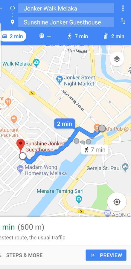 Sunshine Jonker Guesthouse Malakka Dış mekan fotoğraf